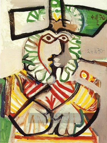 Büste des Mannes au chapeau 3 1970 Kubismus Pablo Picasso Ölgemälde